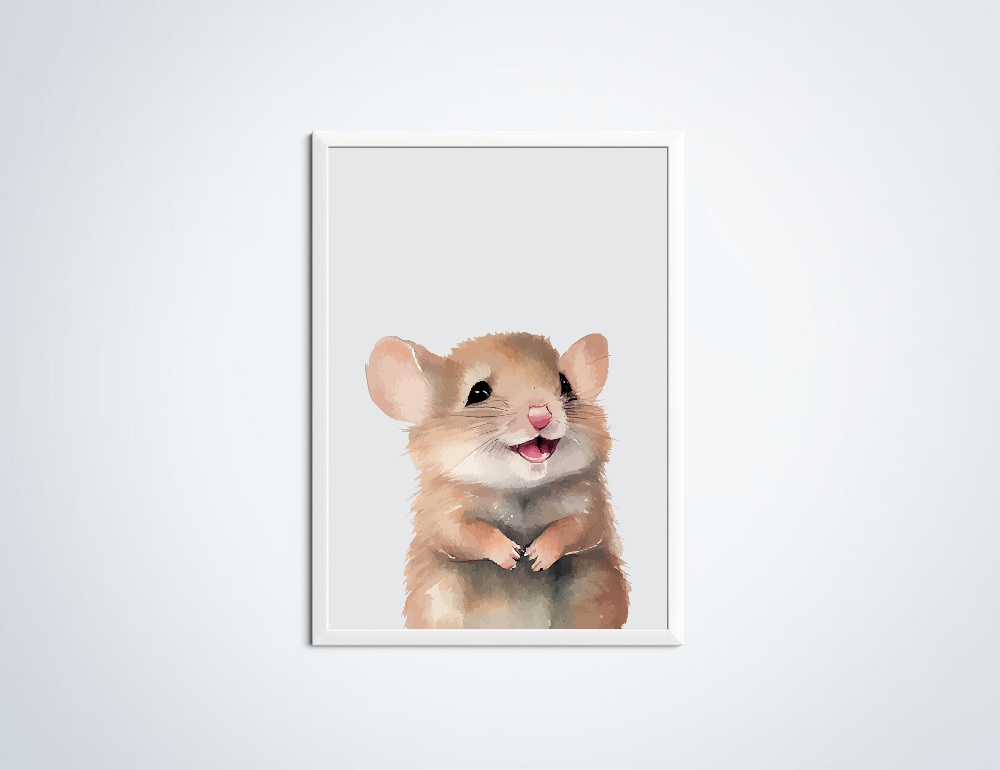 Muisje dierenposter in lijst