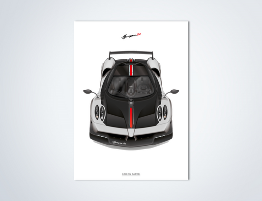 Pagani Huayra BC Rood/Wit Poster
