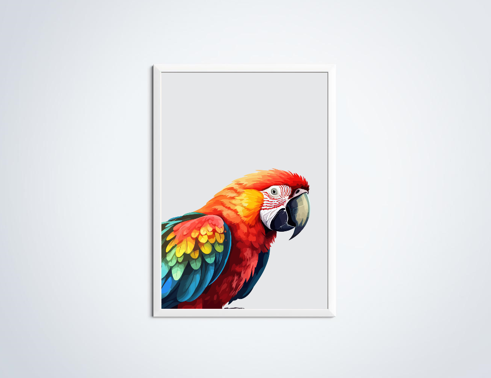 Papegaai dierenposter in lijst