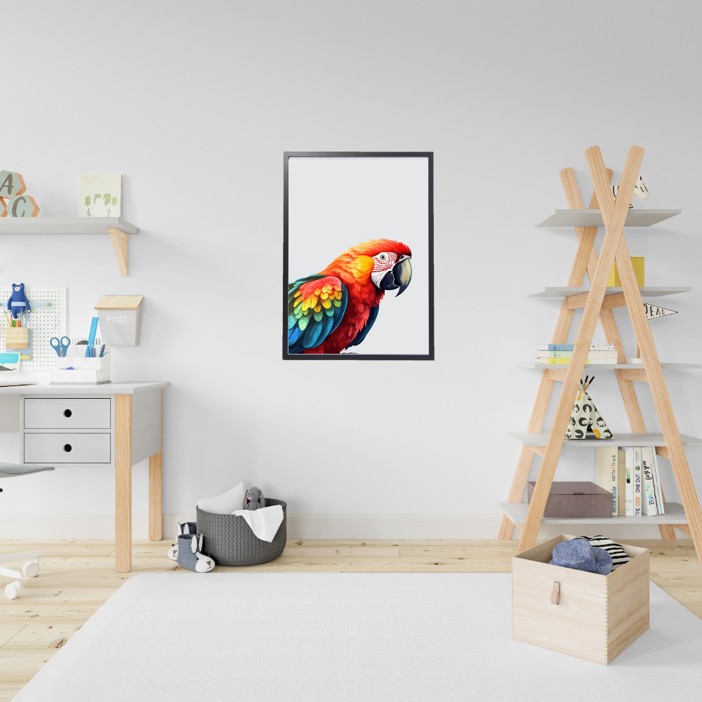 Papegaai dierenposter in kinderkamer