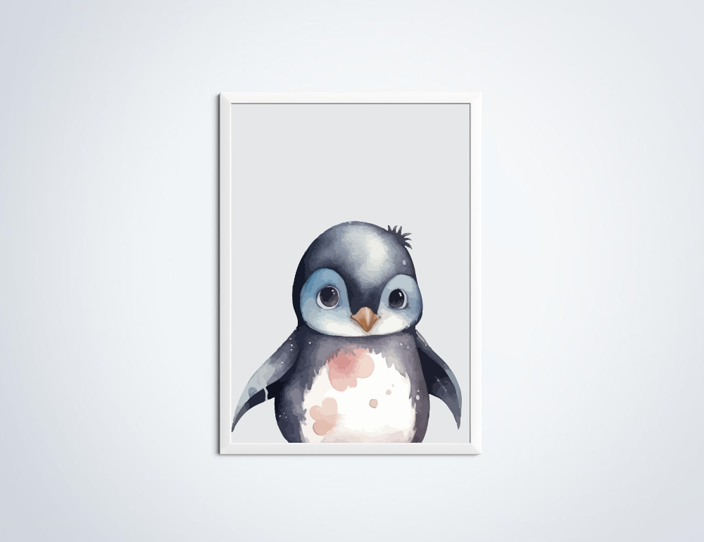 Pinguin dierenposter in lijst