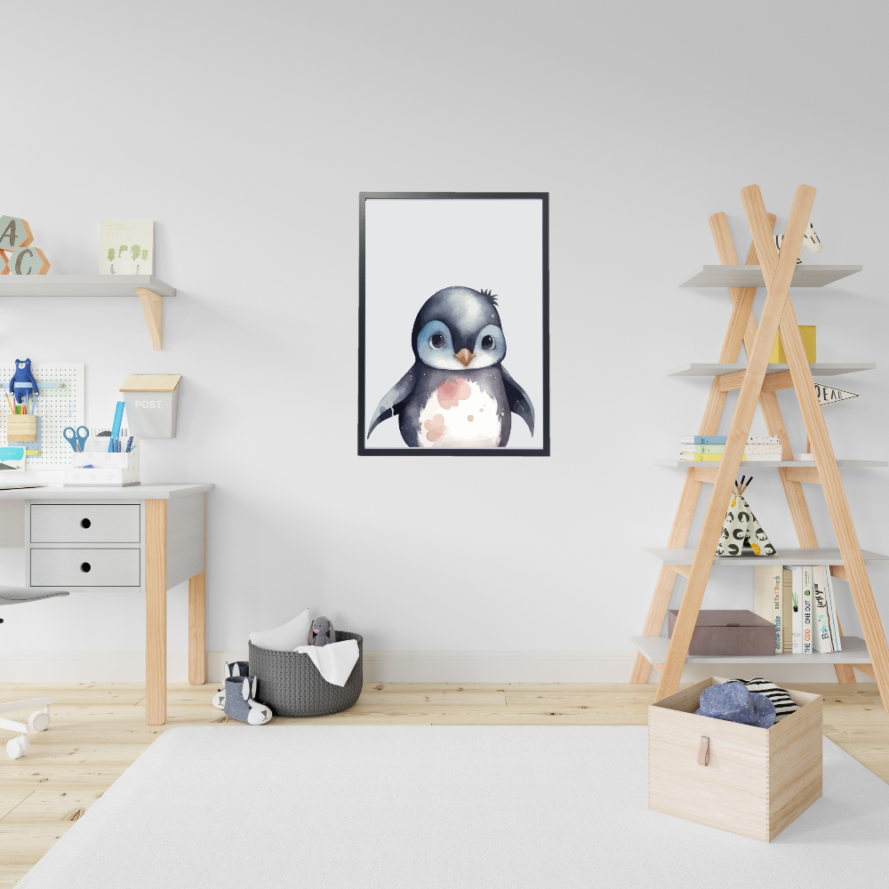 Pinguin dierenposter in kinderkamer