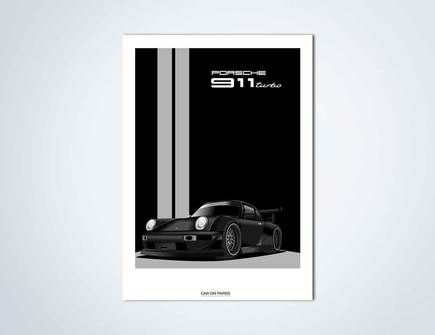 Porsche 911 Turbo Zwart Poster