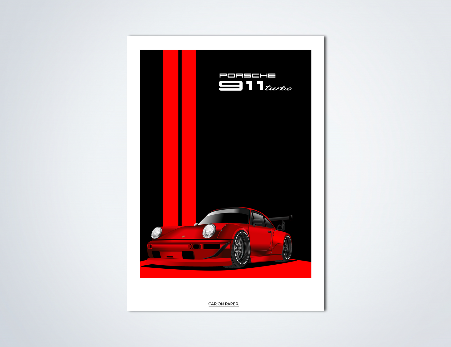 Porsche 911 Turbo Rood Poster