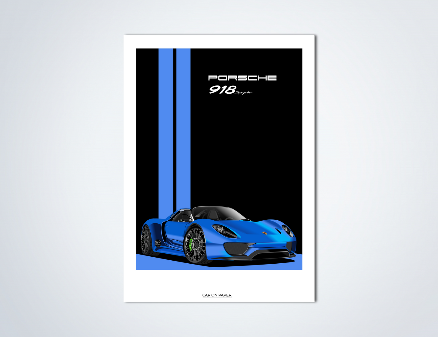 Porsche 918 Spyder Blauw Poster