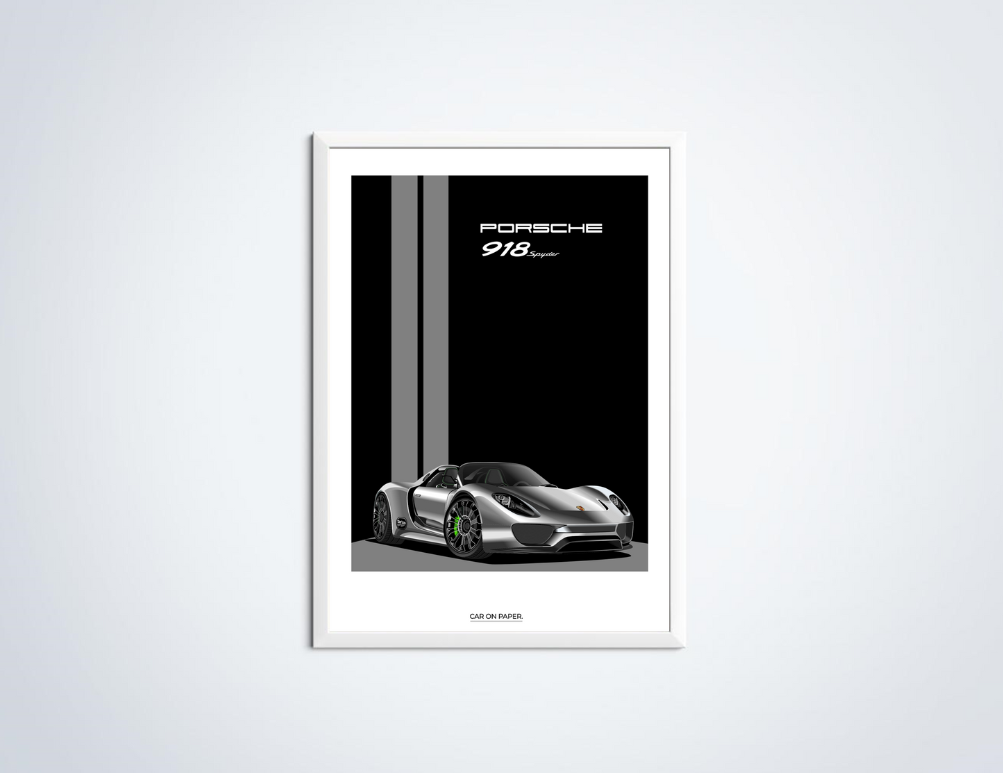 Porsche 918 Spyder Grijs Poster in Lijst