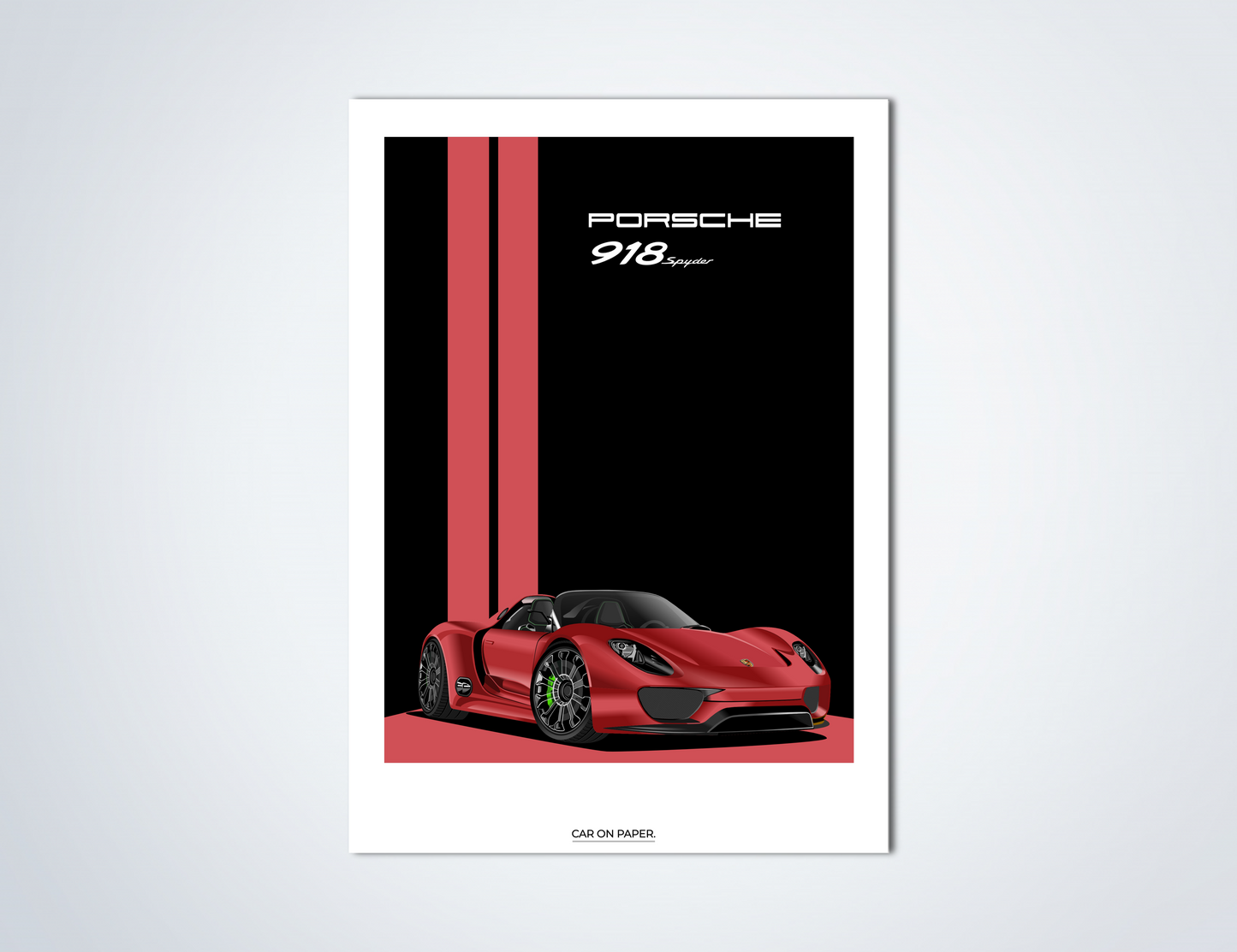 Porsche 918 Spyder Rood Poster