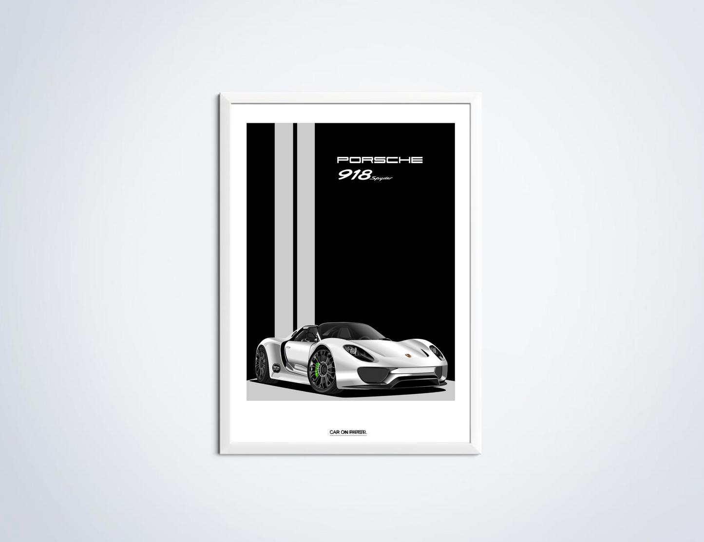 Porsche 918 Spyder Wit Poster in Lijst