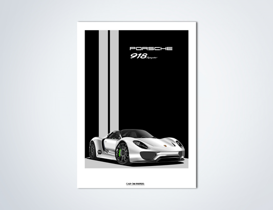Porsche 918 Spyder Wit Poster