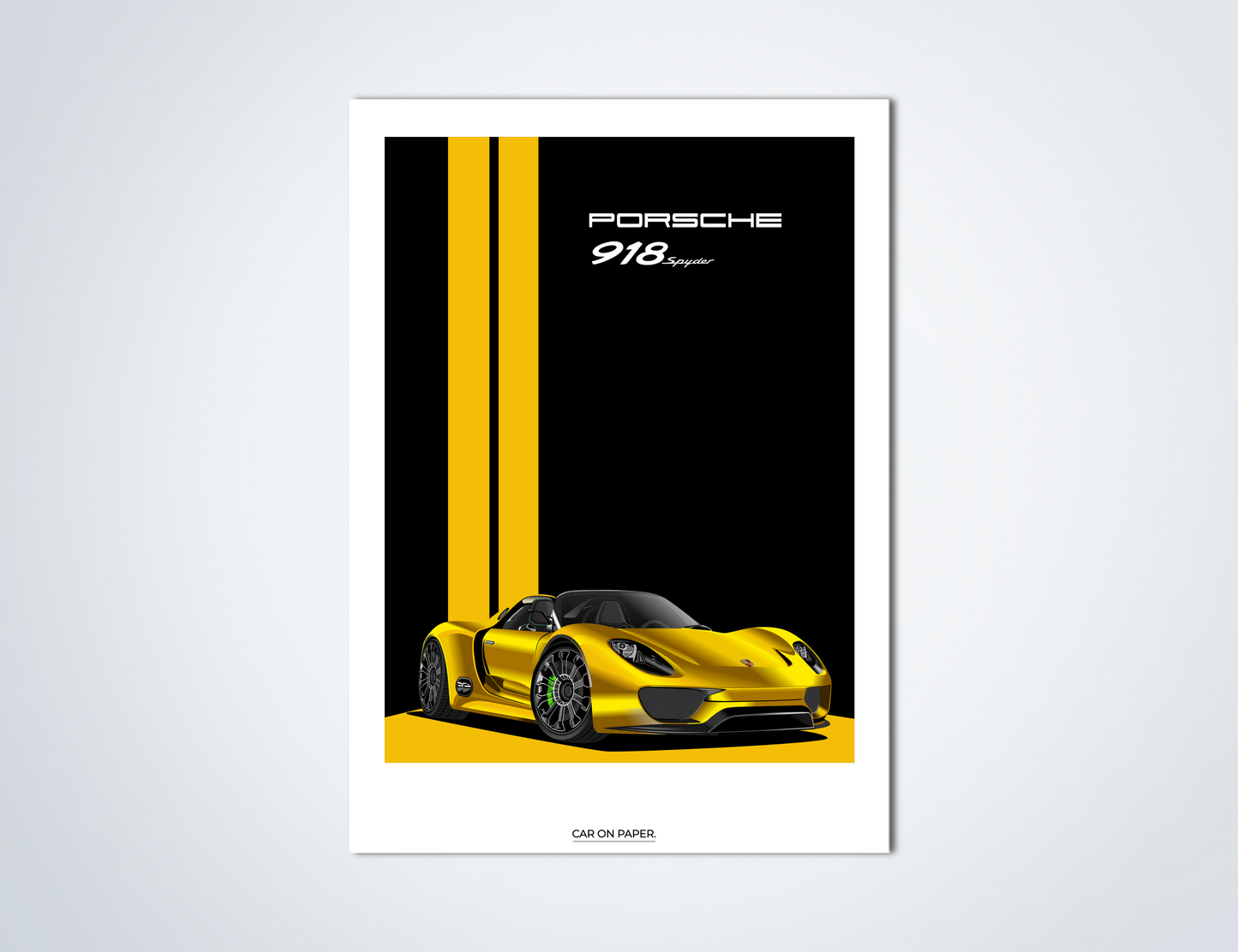 Porsche 918 Spyder Geel Poster