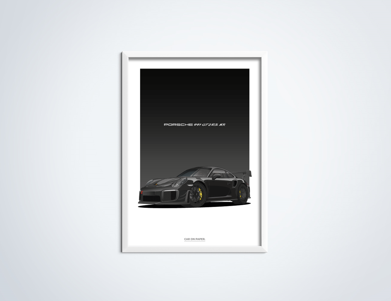 Porsche 991 GT2 RS MR Zwart Poster in Lijst