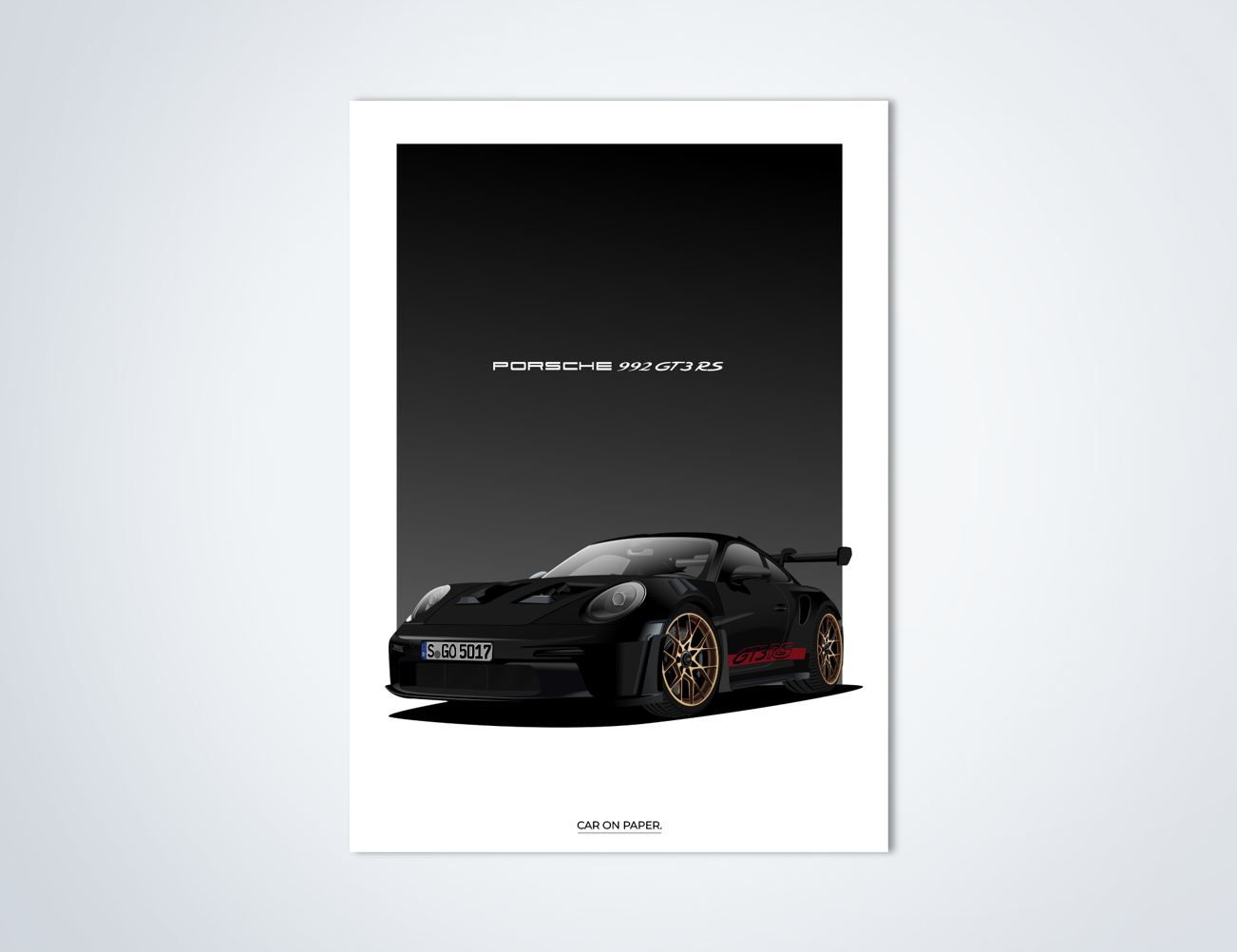 Porsche 911 GT3 RS Zwart Poster