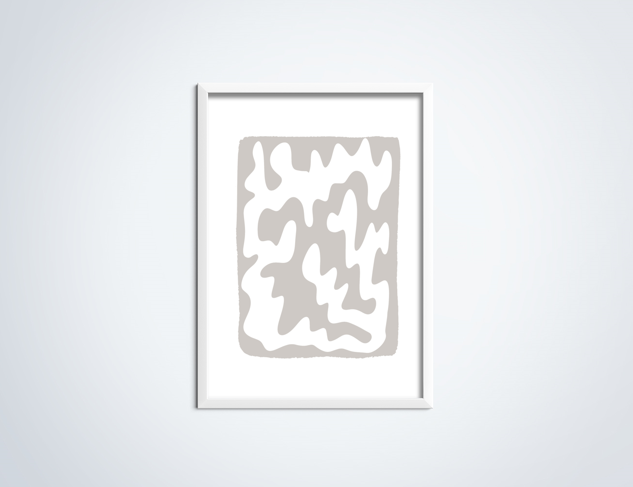 Line Art Shock Poster in Lijst