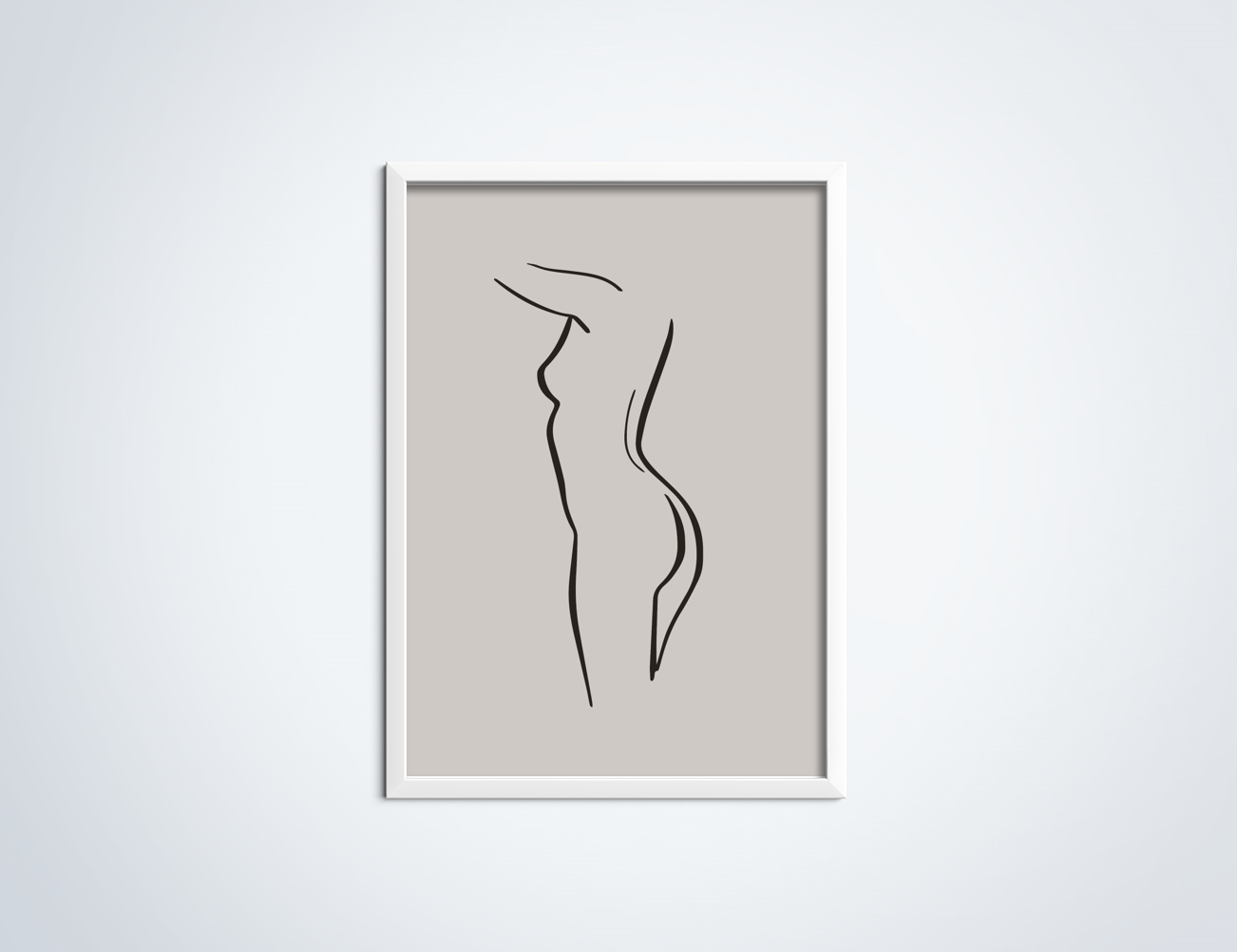 Line Art Bodyshape Poster in Lijst