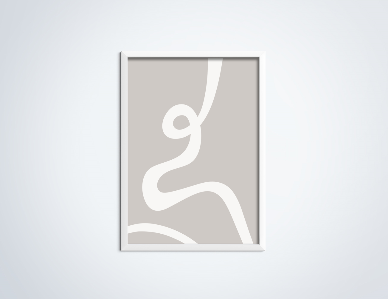 Line Art White line poster