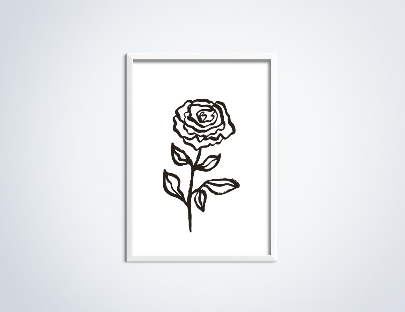 Line Art Rose poster