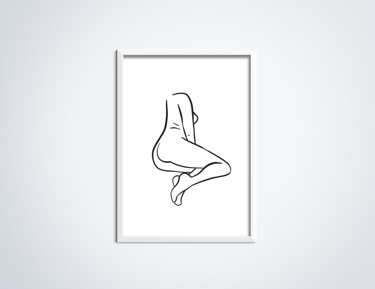 Line Art Lie down poster