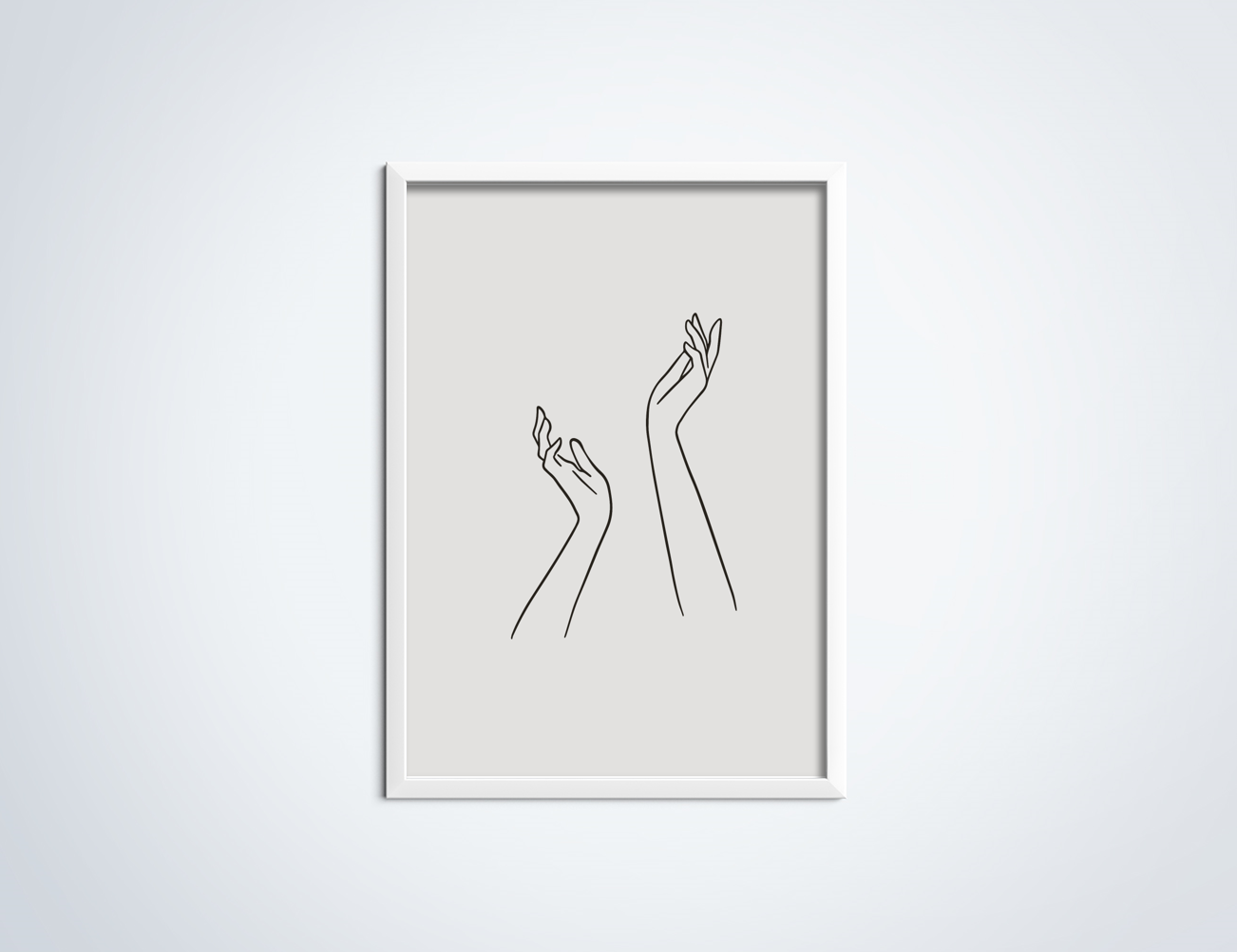 Line Art Hands Up Poster