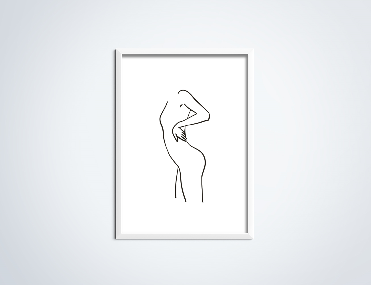 Line Art Body Poster in Lijst