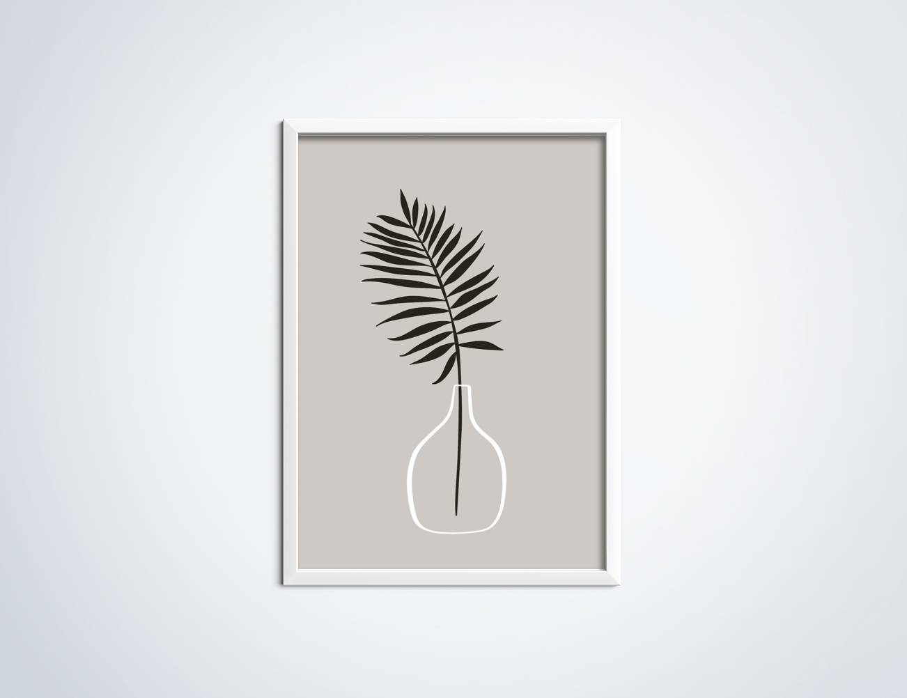 Line Art Vase Poster in Lijst