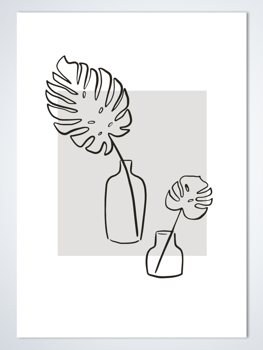 Line Art Leaf poster