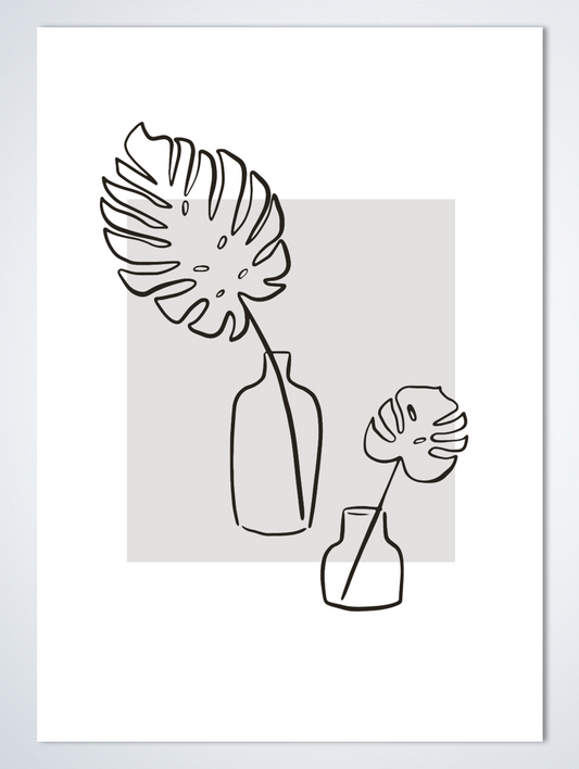Line Art Leaf poster
