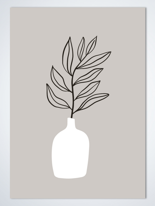 Line Art House plant poster