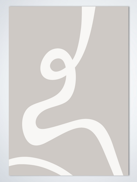 Line Art White line poster