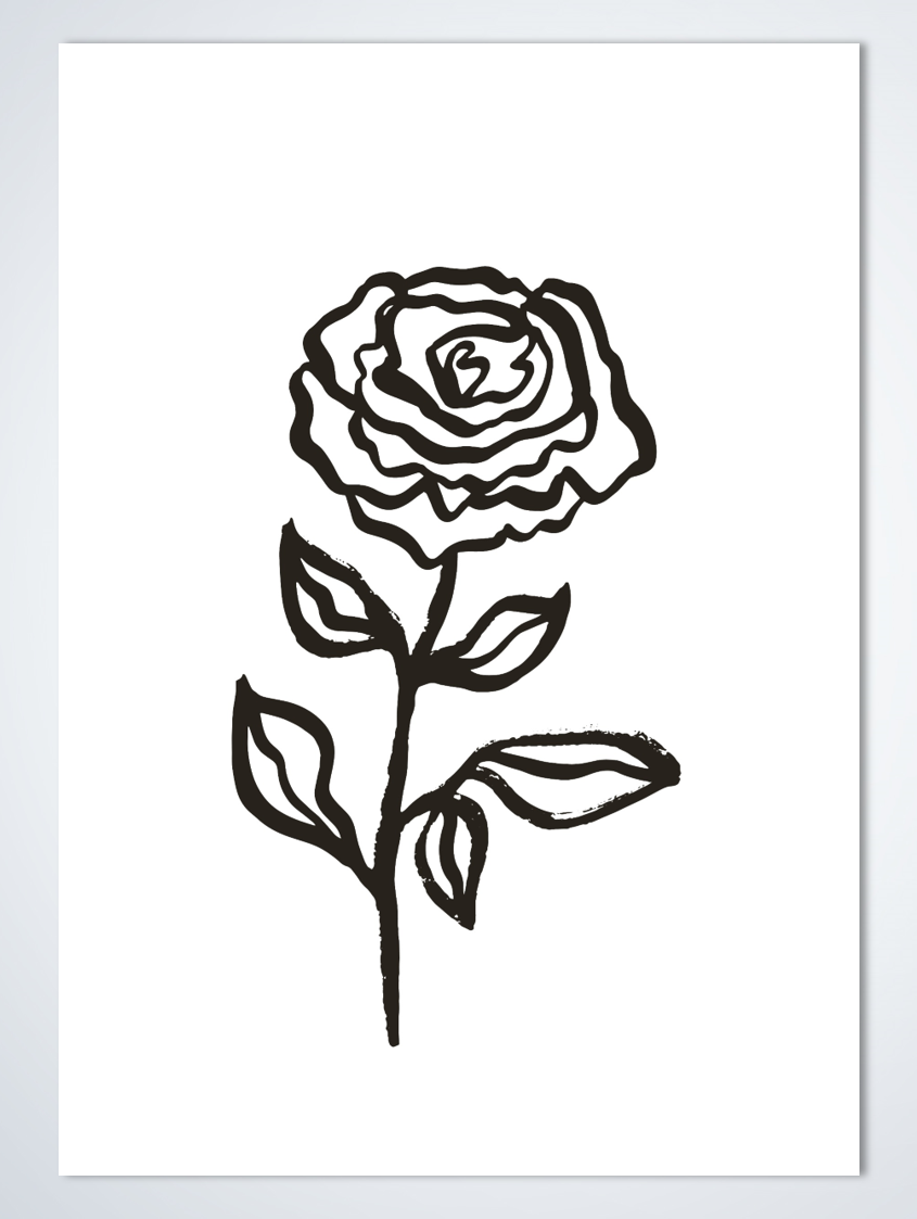 Line Art Rose poster