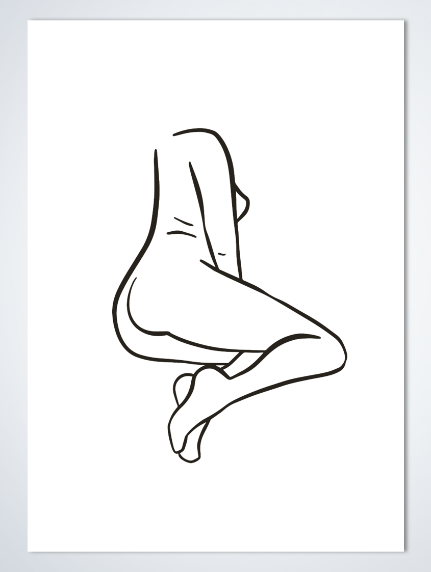 Line Art Lie down poster