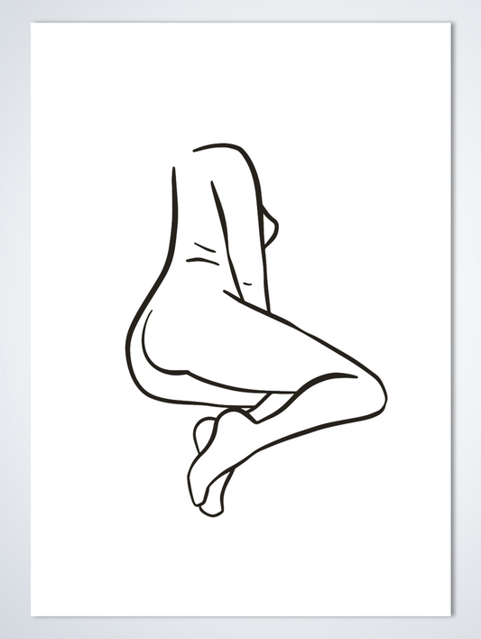 Line Art Lie down poster
