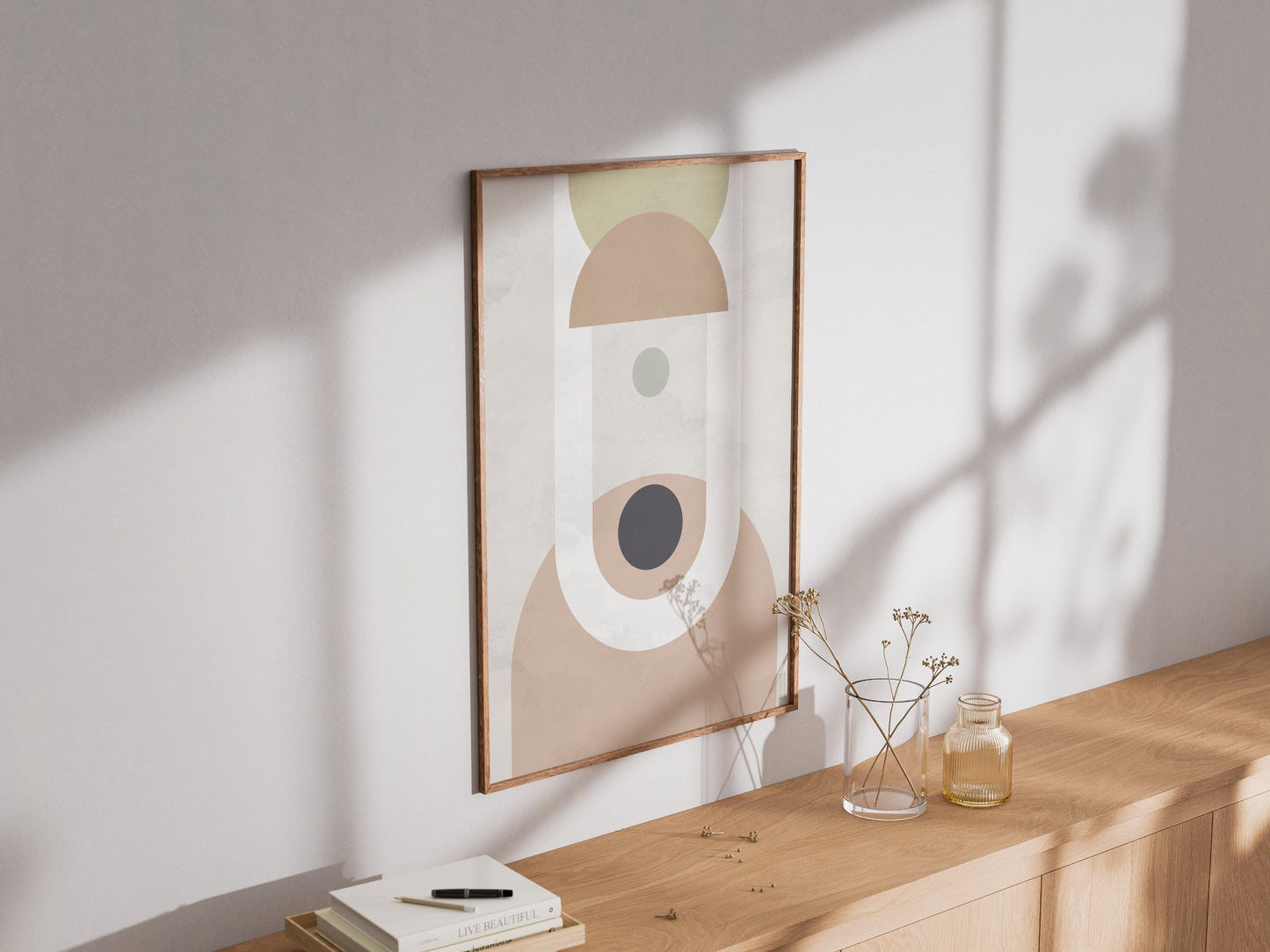 Abstracte kunst Poster 'Pastel Circles & Arches'
