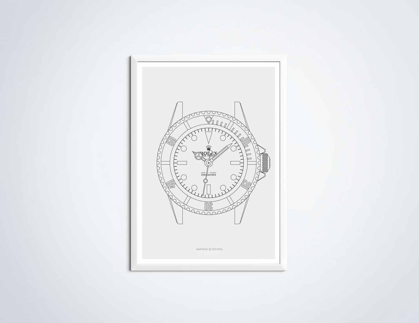 Rolex Submariner Outlined Poster