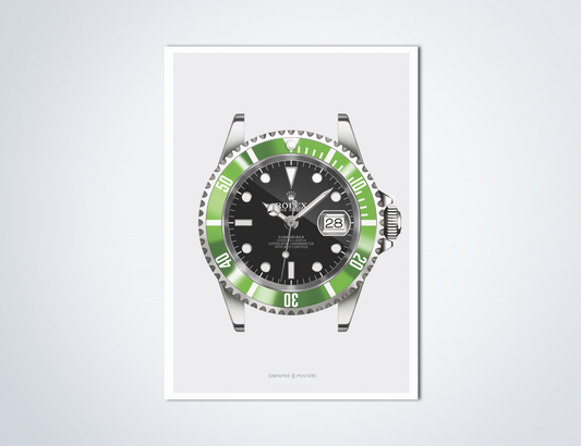 Horloge poster Rolex Submariner Kermit