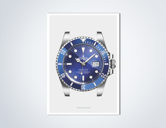 Horloge poster Rolex Submariner Smurf