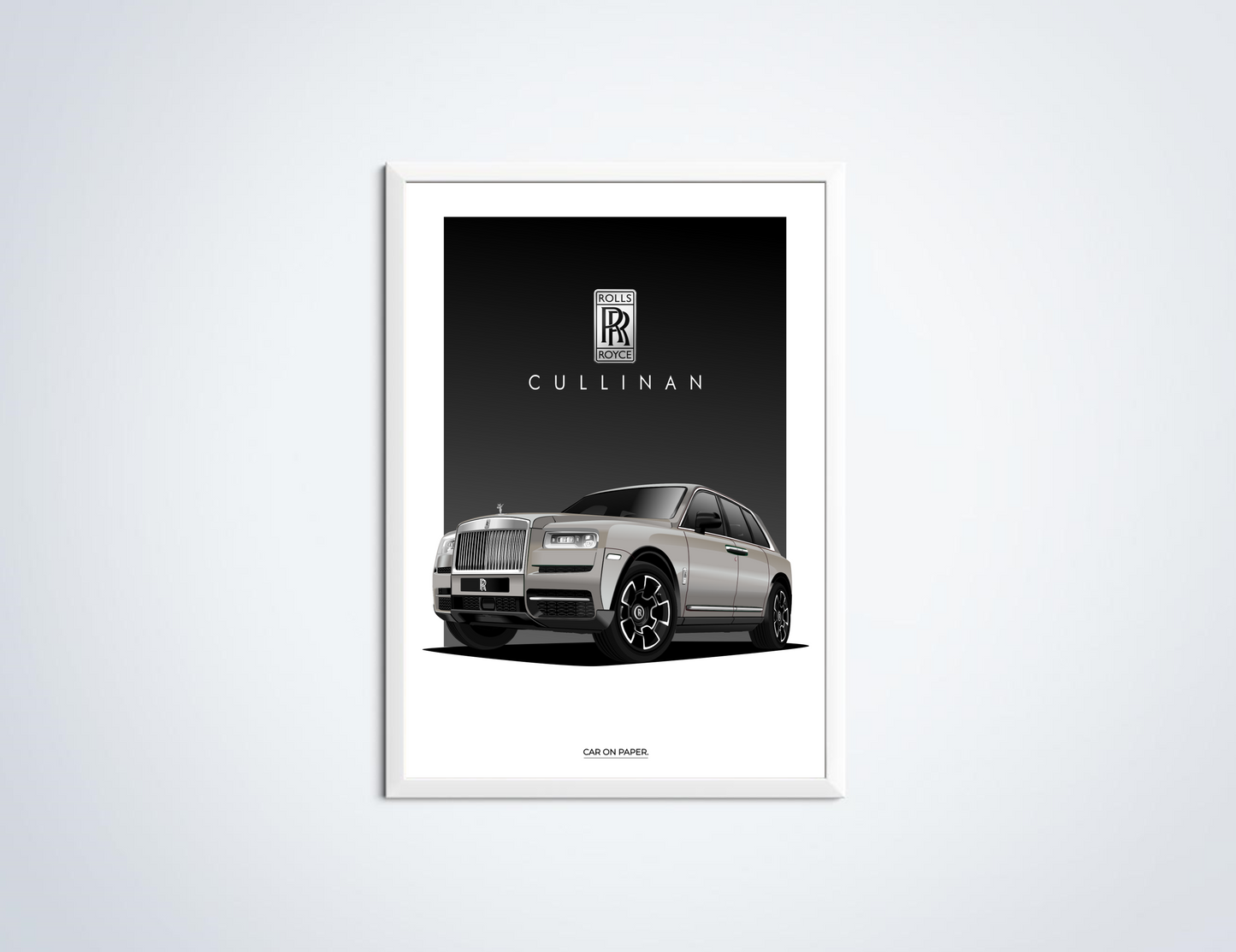 Rolls Royce Cullinan Creme Poster in Lijst