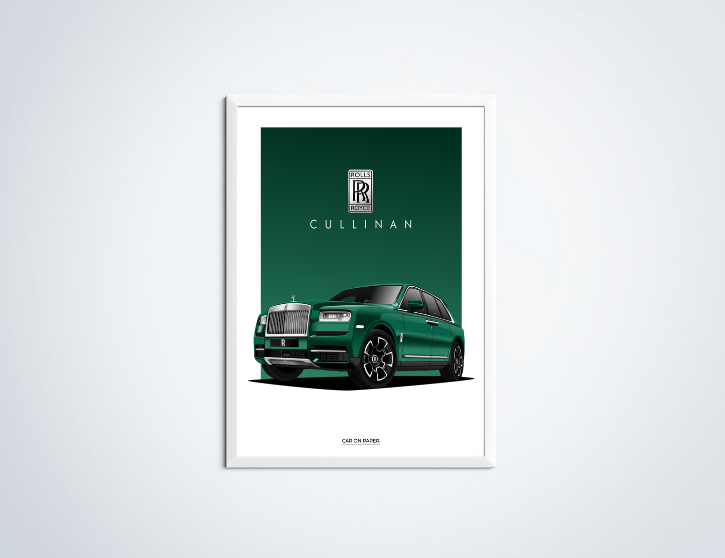 Rolls Royce Cullinan Groen Poster in Lijst