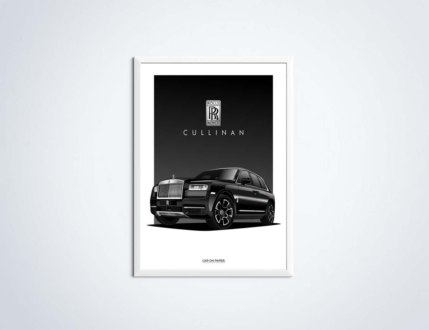 Rolls Royce Cullinan Zwart Poster in Lijst