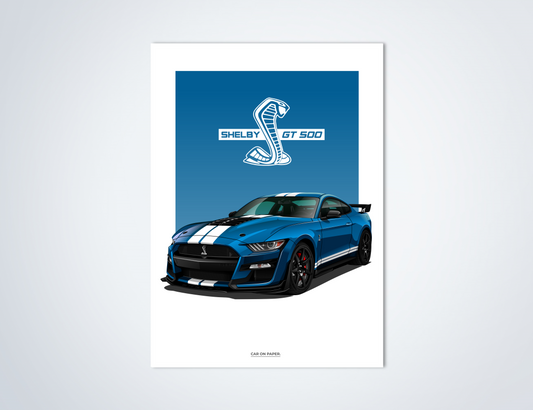 Ford Shelby GT500 Blauw Poster