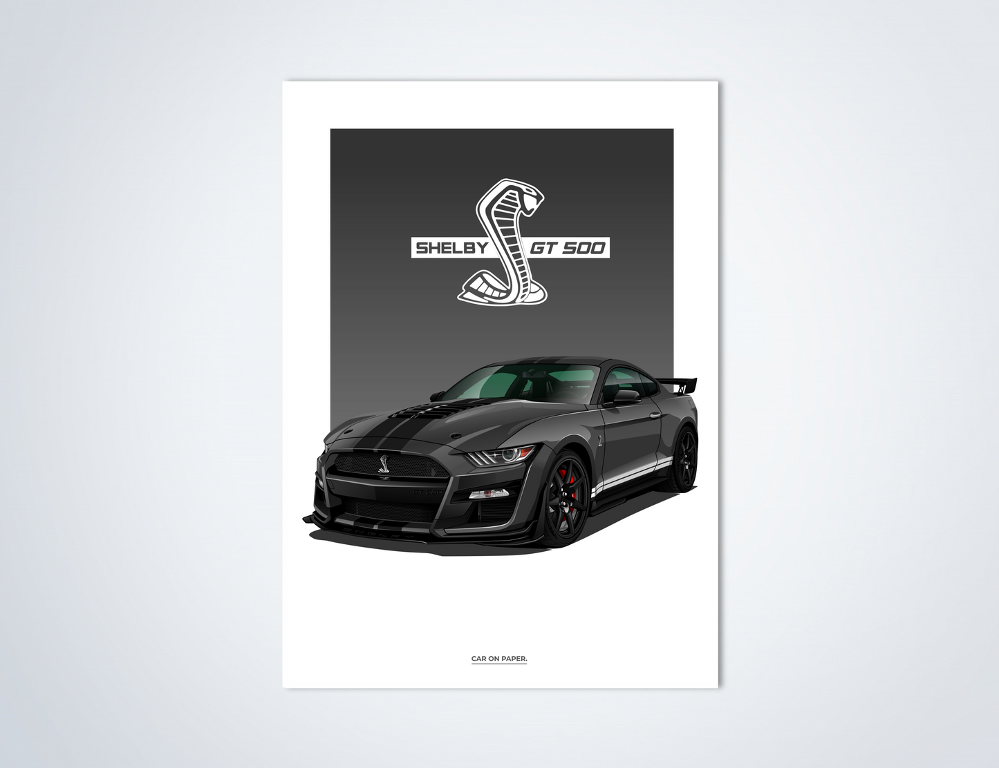 Ford Shelby GT500 Zwart Poster
