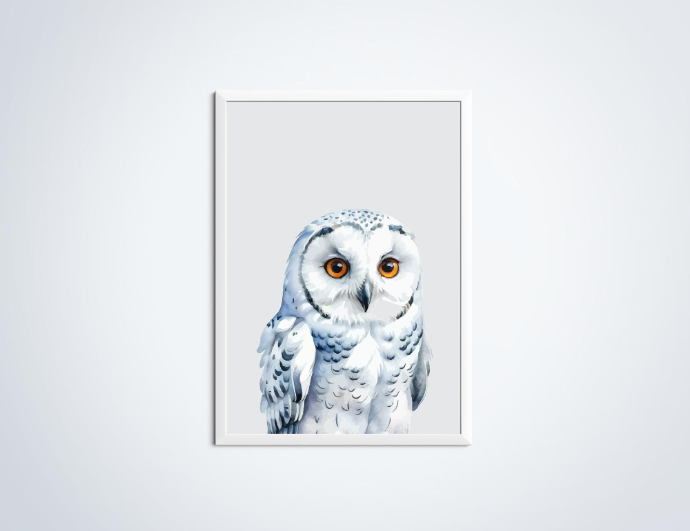 Sneeuwuil dierenposter in lijst