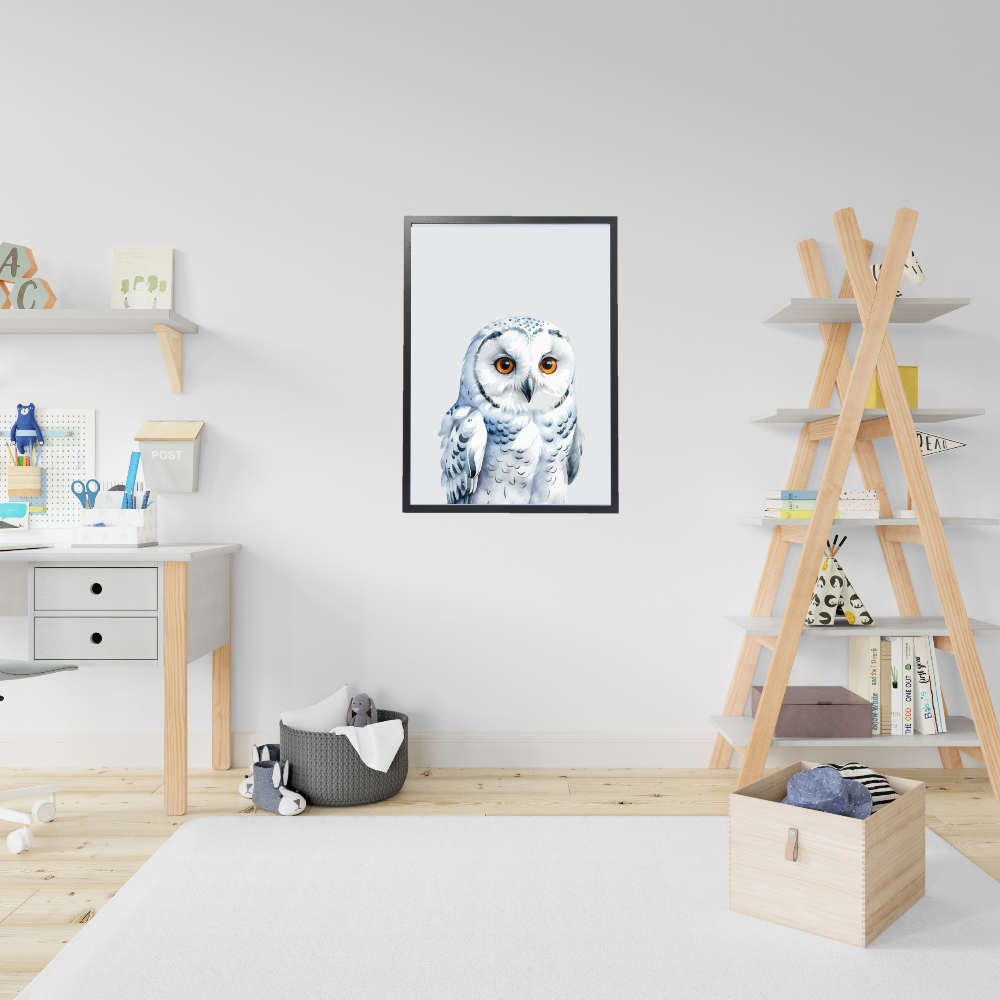 Sneeuwuil dierenposter in kinderkamer