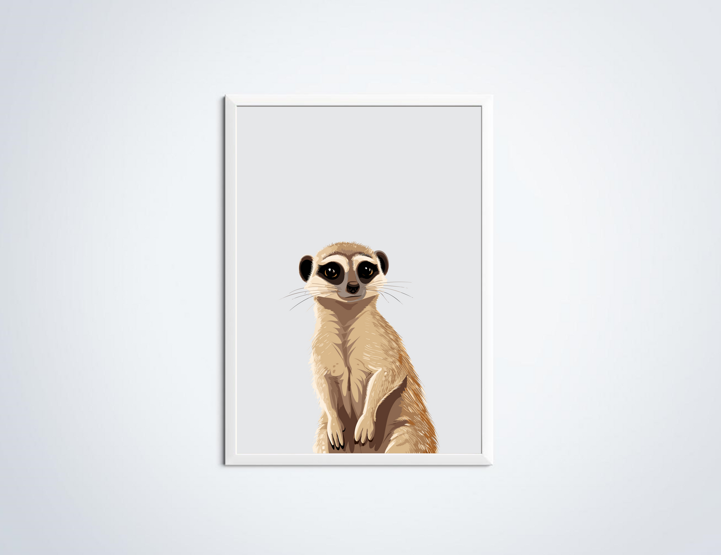 Stokstaartje dierenposter in lijst