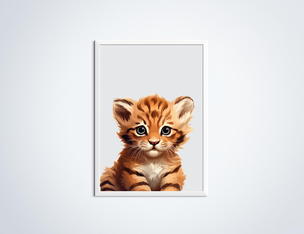 Tijger dierenposter in lijst