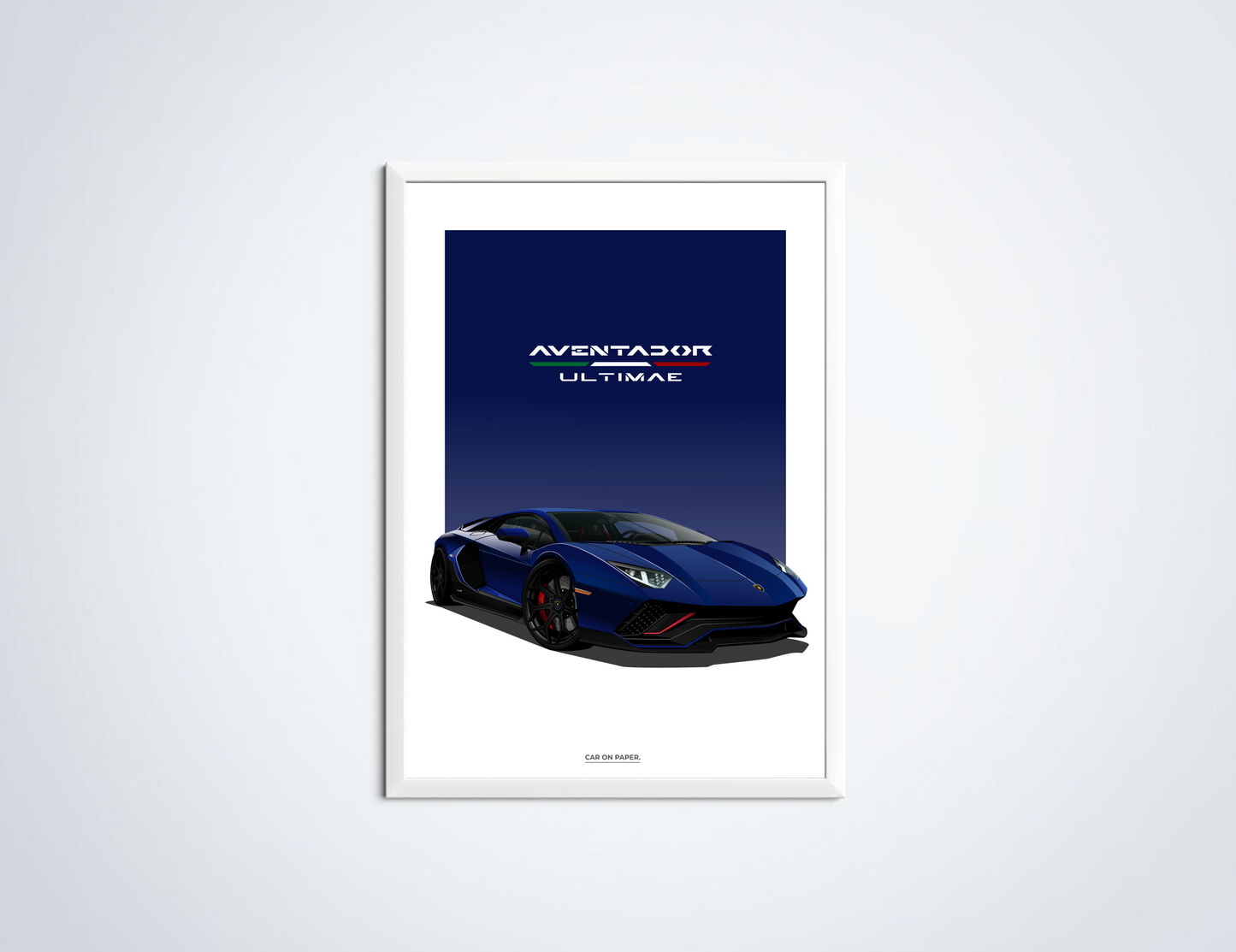 Lamborghini Aventador Ultimae Donkerblauw Poster in Lijst