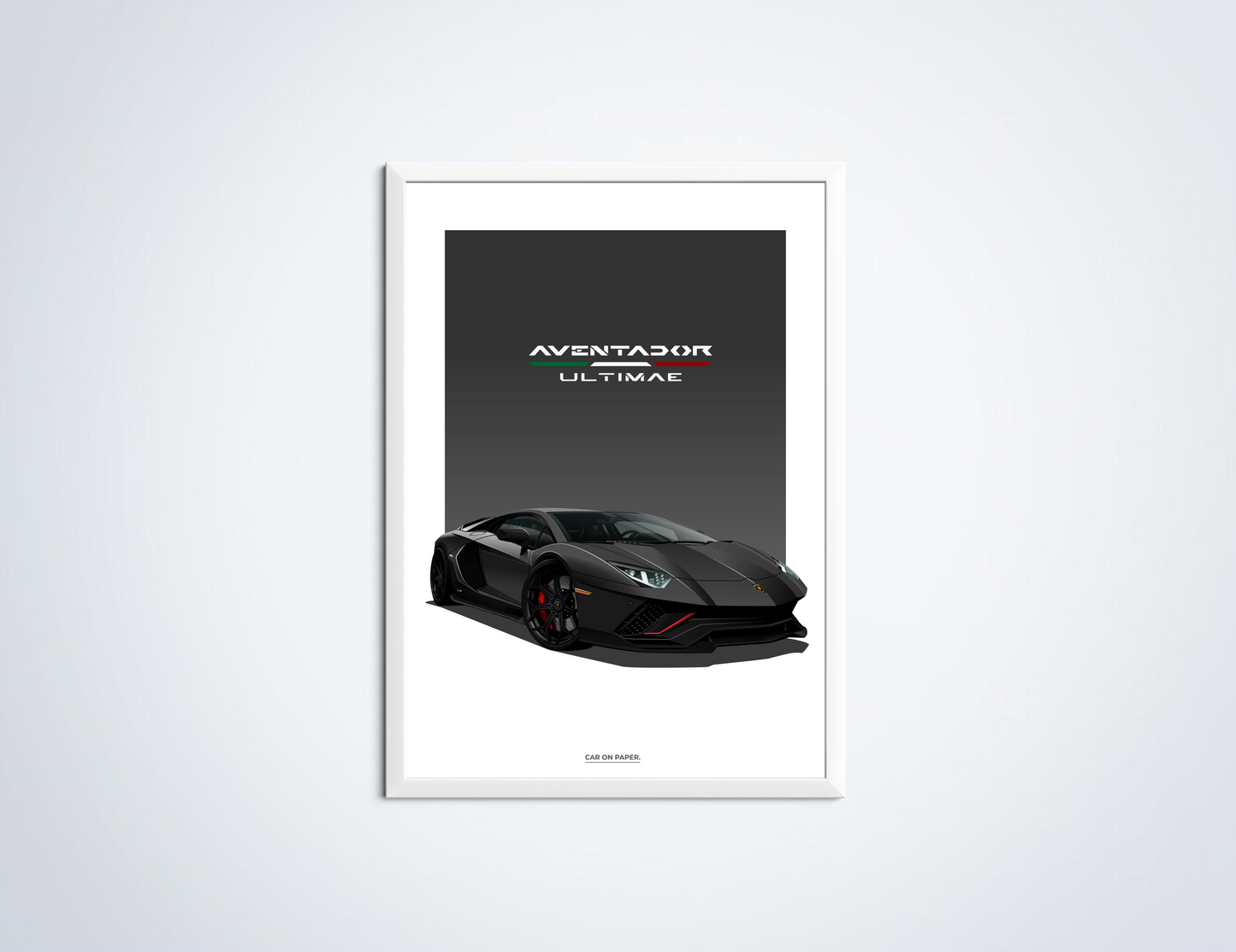Lamborghini Aventador Ultimae Donkergrijs Poster in Lijst