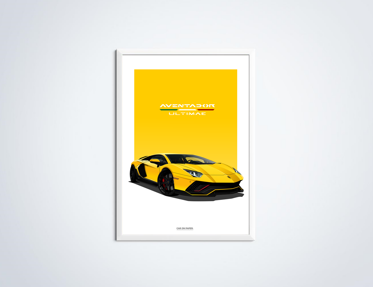 Lamborghini Aventador Ultimae Geel Poster in Lijst
