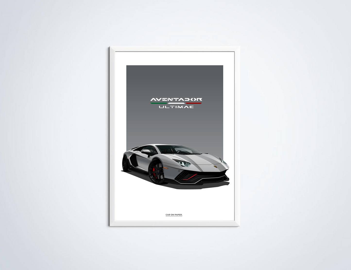 Lamborghini Aventador Ultimae Grijs Poster in Lijst