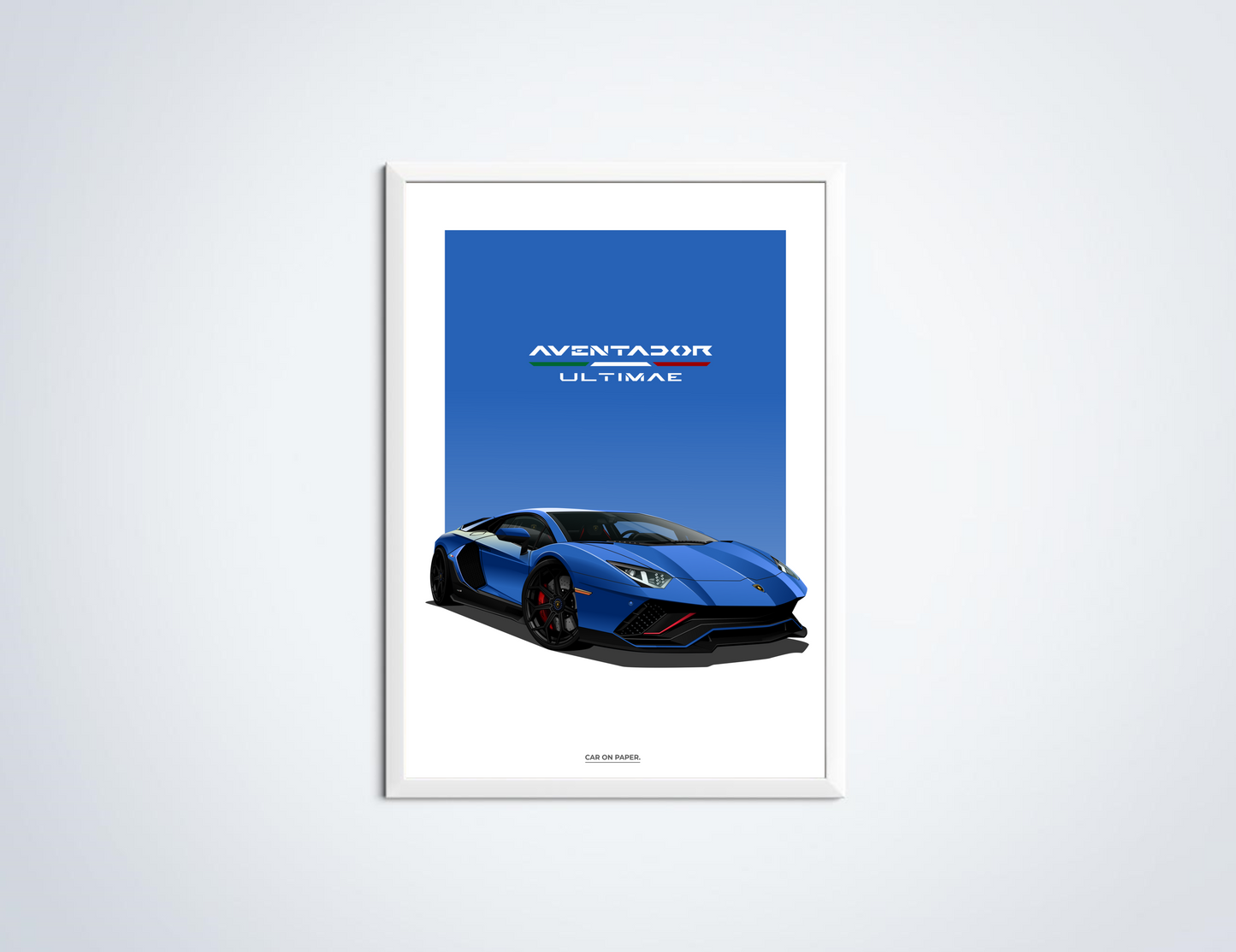 Lamborghini Aventador Ultimae Blauw Poster in Lijst