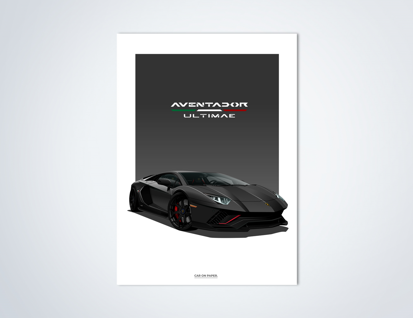 Lamborghini Aventador Ultimae Donkergrijs Poster